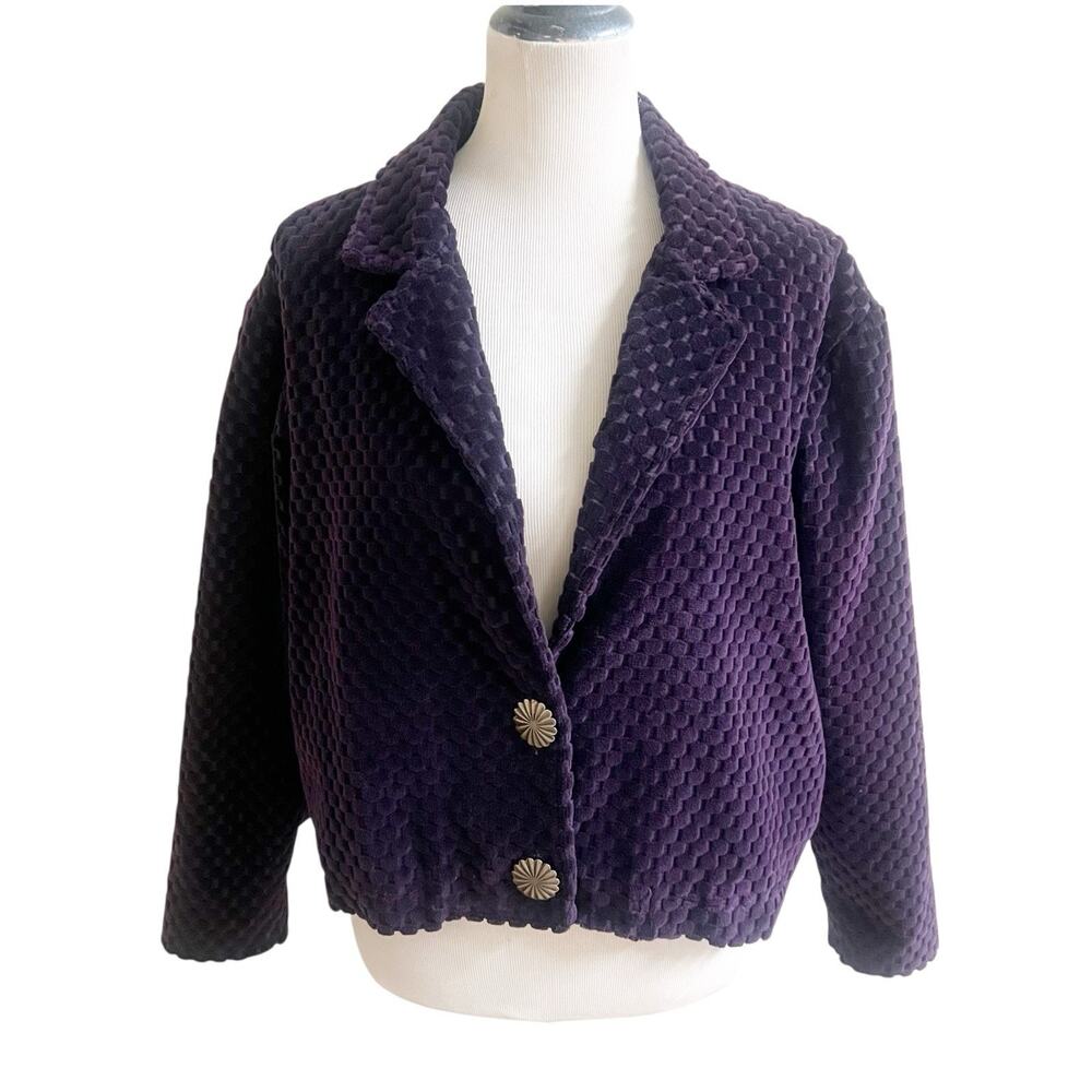 Vintage Plush Textured Purple Women's Jacket